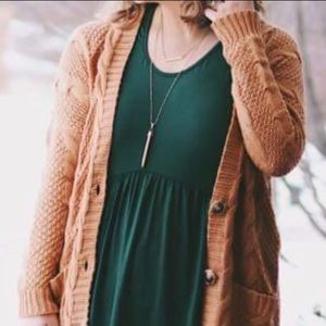 Agnes&Dora Boyfriend Cardi Camel Sz L